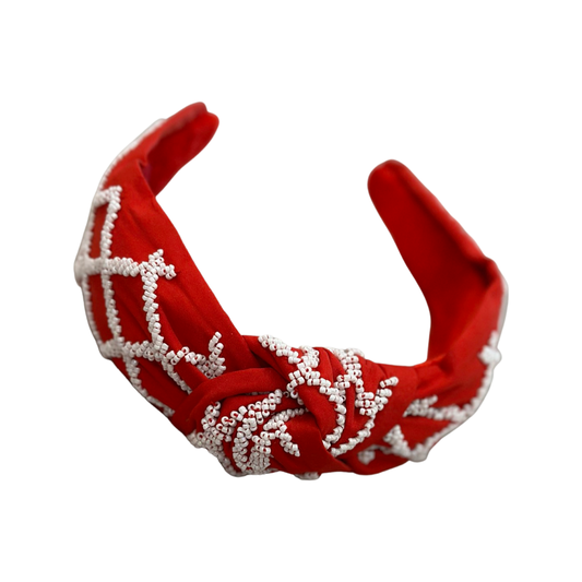 Game Day Headband - Red and White