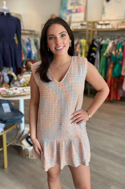 Tweed Shoulder Pad Dress