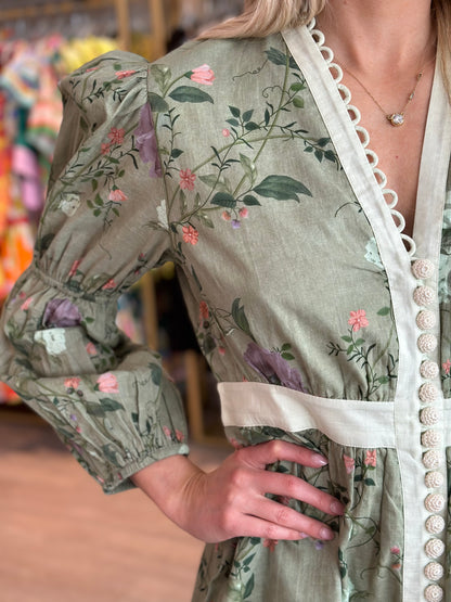 Octavia Dress in Mint Floral