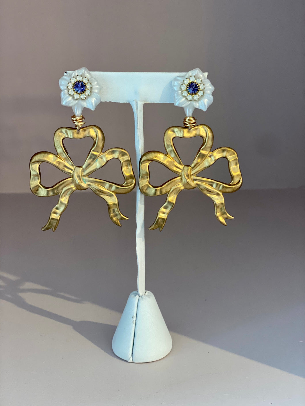 Bow Earring with Rhinestone