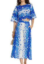 Load image into Gallery viewer, Flower Stripe Midi Skirt
