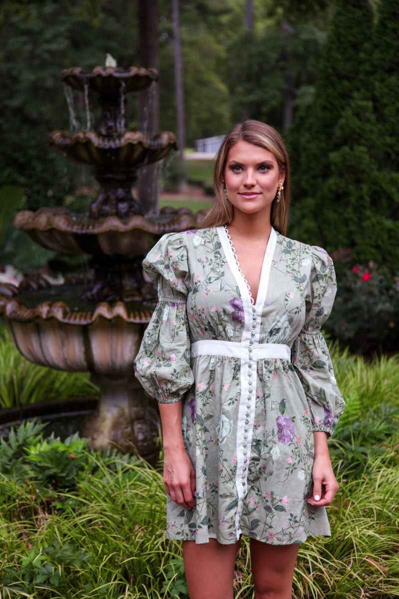 Octavia Dress in Mint Floral