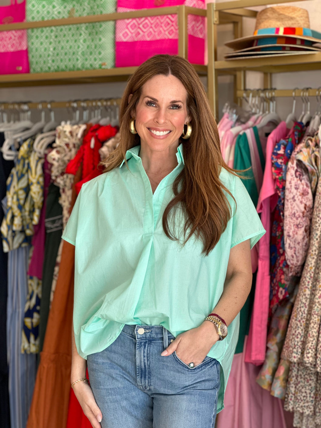 Kelly Top in Aqua