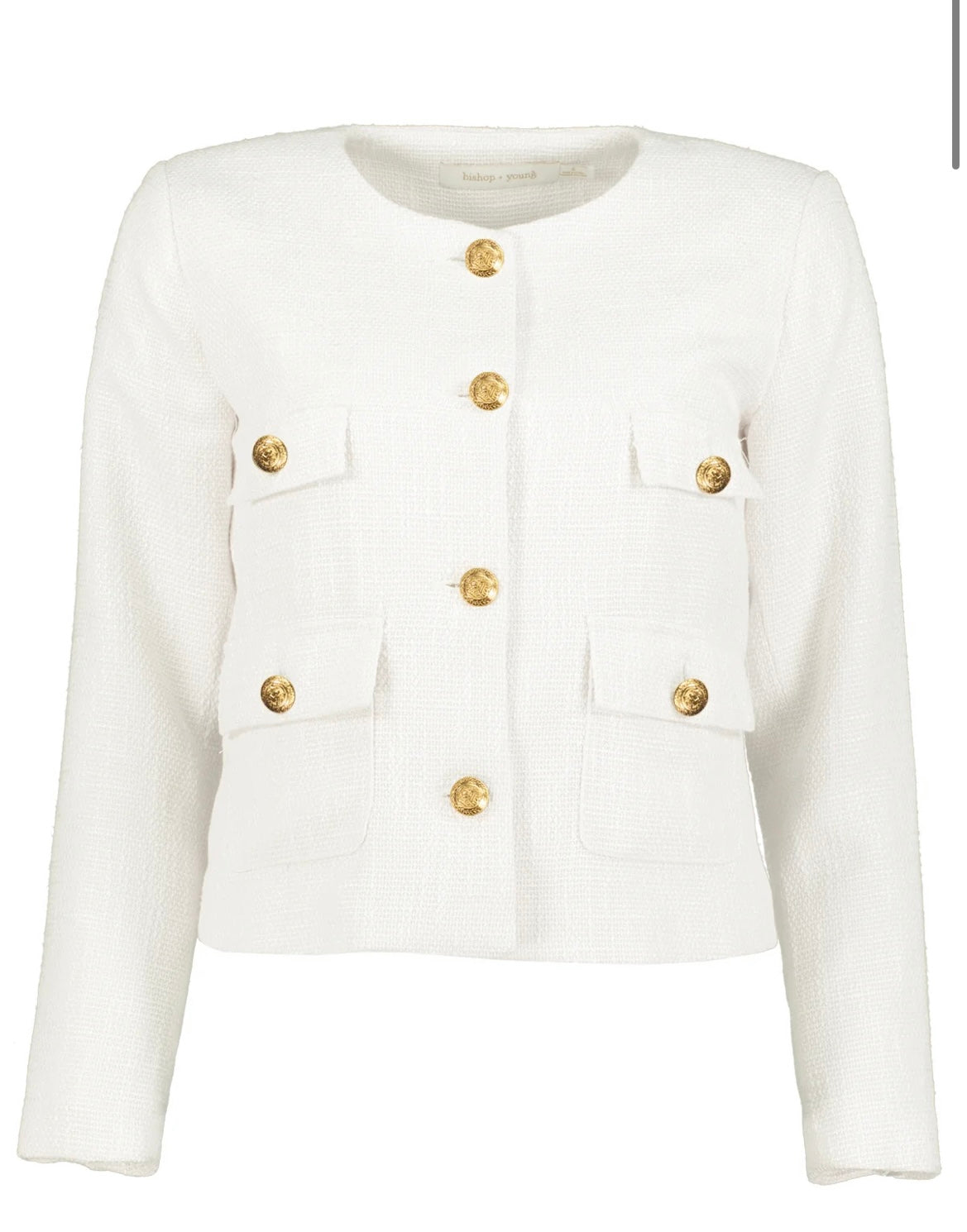 Delfina Crop Jacket in White