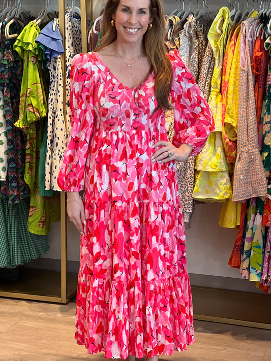 Pink Louise Long Sleeve Dress