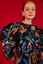 Load image into Gallery viewer, Sunset Tapestry Black Mini Dress
