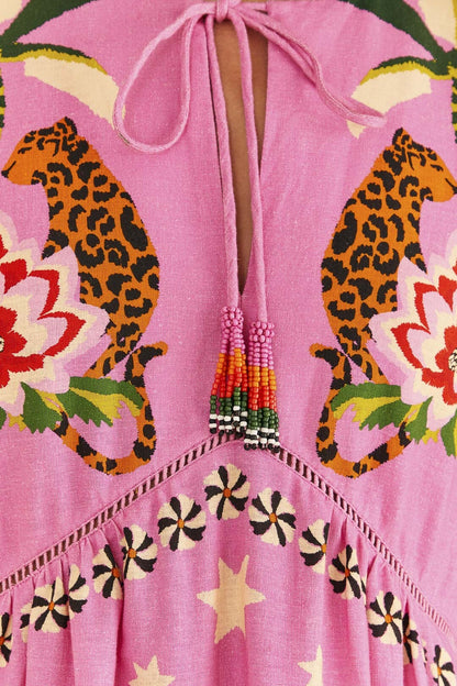 pink leopard forest mini dress Leopard Forest Mini Dress Blythe