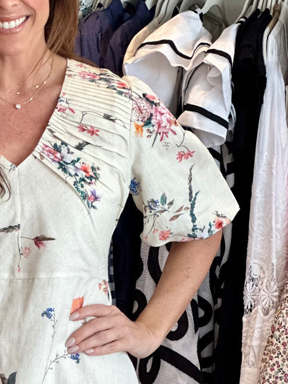 Sloan Dress in Ivory Floral