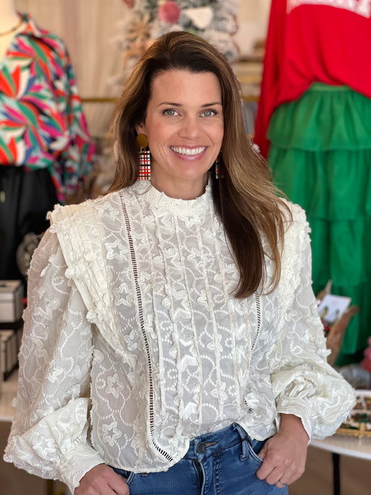 Ivory 3D Star Blouse