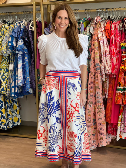 Mixed Lobster Midi Skirt