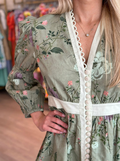 Octavia Dress in Mint Floral
