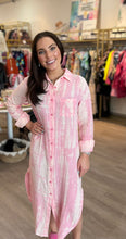 Load image into Gallery viewer, Shirt Dress in Geranium Tie Dye
