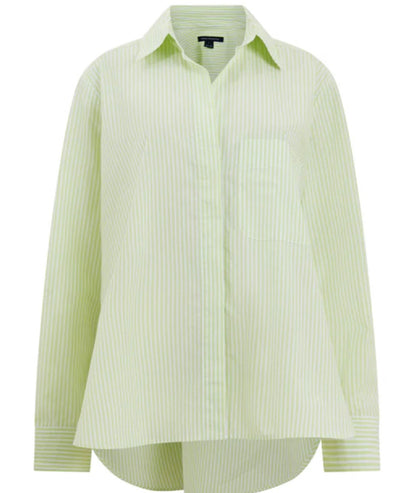 Rhodes LS Blouse in Lime Stripe
