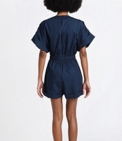 Short Sleeve Romper in Navy