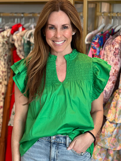 Layla Top in Bright Fern