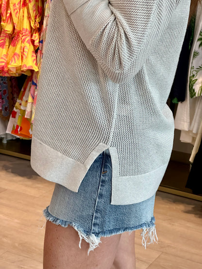 Summer V Neck Sweater in Oatmeal