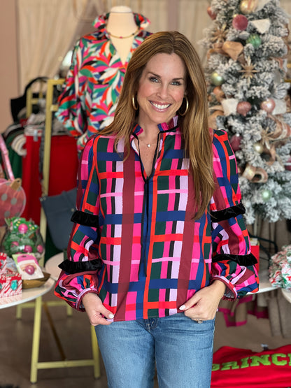 Rhodes Blouse in Plaid Please