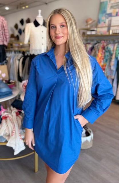 Preppy Dress in Back Stripe Royal