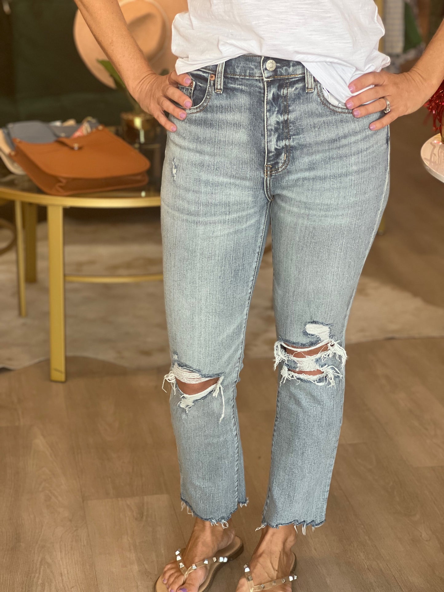 Shy Girl High Rise Crop Flare in Jewel