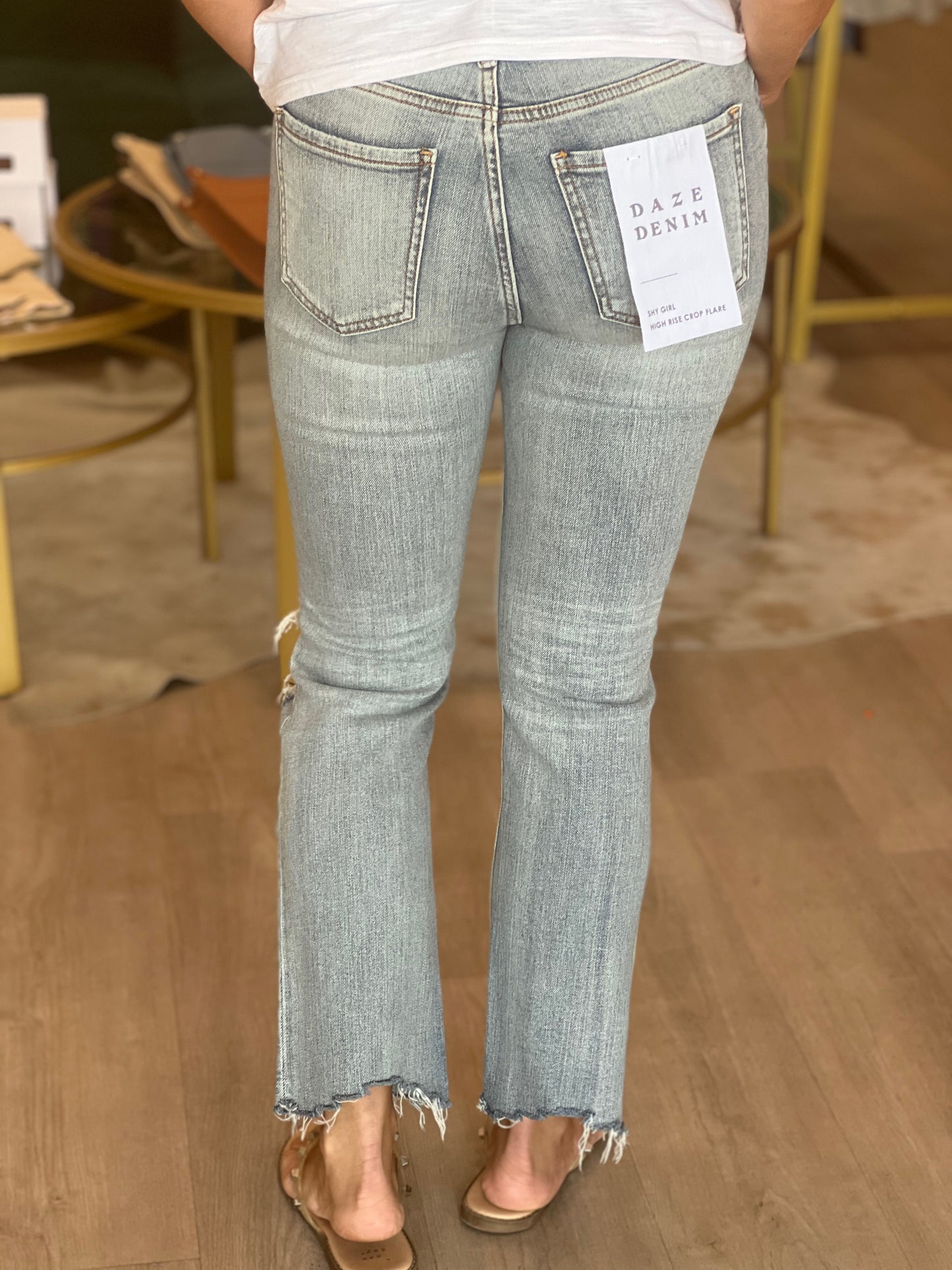 Shy Girl High Rise Crop Flare in Jewel