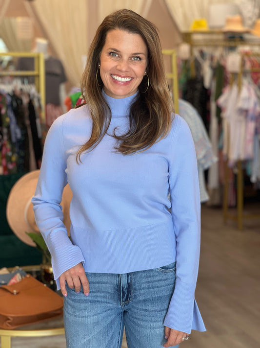 Supersoft High Neck Sweater in Paradise Blue