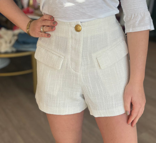 Parker Tweed Short in White