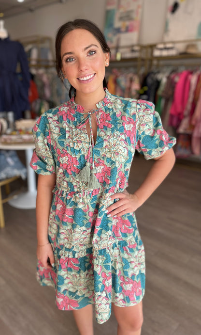 Sky Dress in Mint Floral