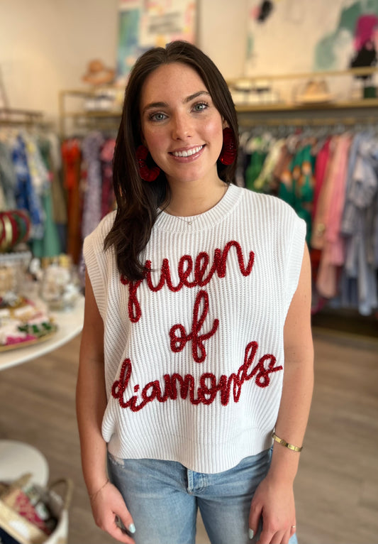 Queen of Diamonds Sleeveless Sweater
