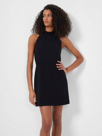 Black High Neck Mini Dress