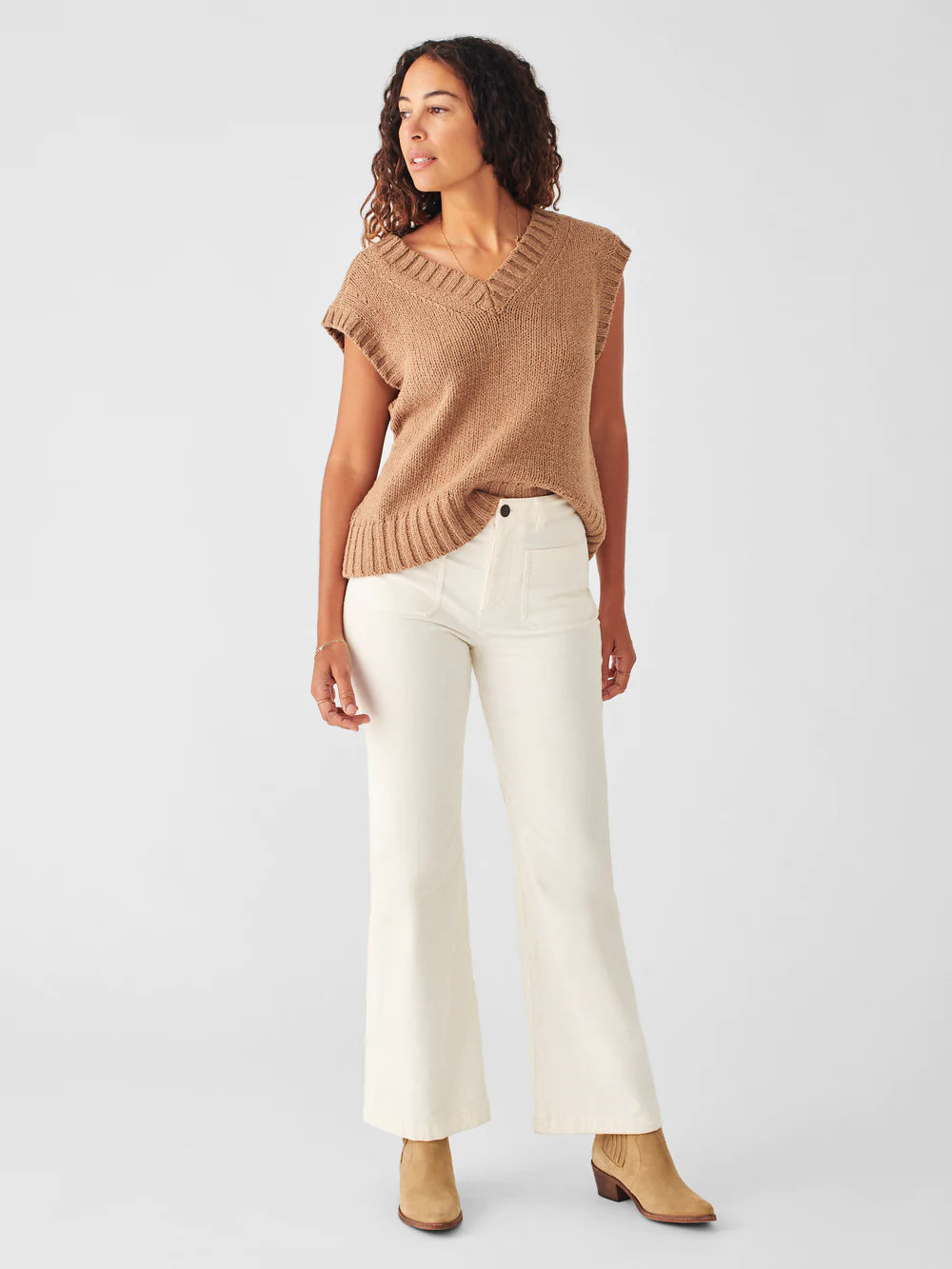 Stretch Cord Pocket Pant in Ivory