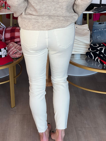 Connie High Rise Ankle in Cream