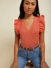 Load image into Gallery viewer, Rylan Contrast Ruffle Tank in Cayenne
