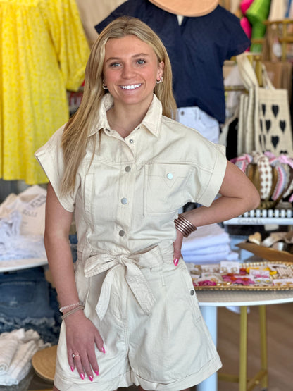 Iris Romper in Creme