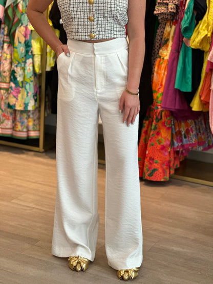 Sorrento Wide Leg Pant in Ivory