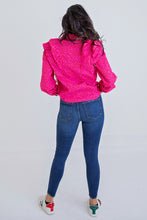 Load image into Gallery viewer, Pink Poppy Button Front Top

