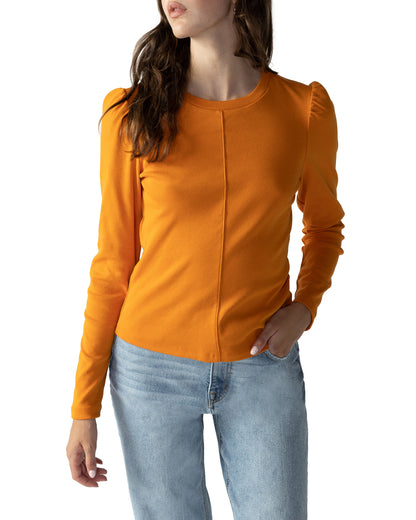 Puff Sleeve Tee in Pumpkin