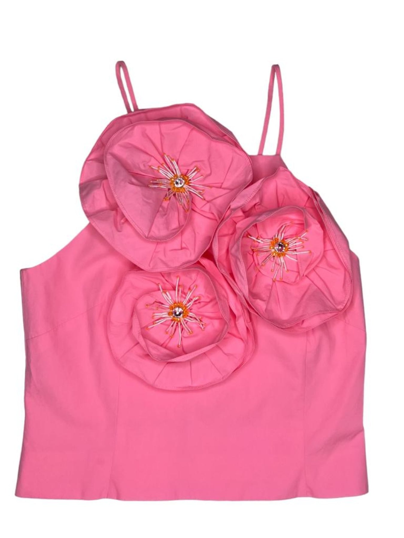 Tanya Flower Top in Pink Poplin