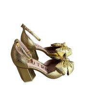 Load image into Gallery viewer, Francesca Gold Bow Heel
