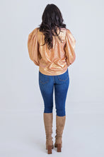 Load image into Gallery viewer, Metallic Button Front Top
