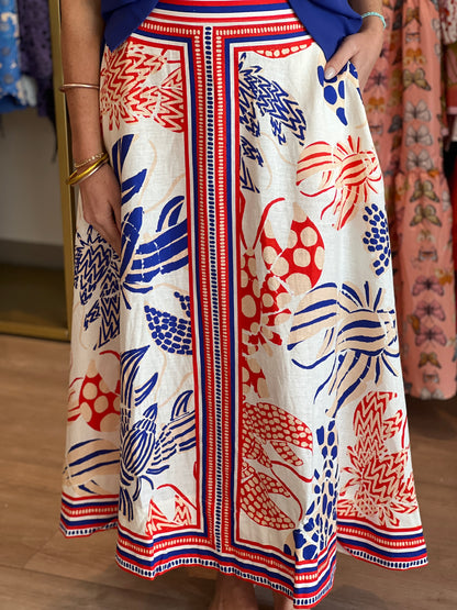 Mixed Lobster Midi Skirt