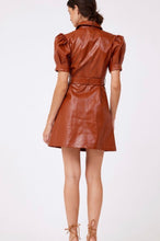 Load image into Gallery viewer, Vegan Leather Dress in Cognac
