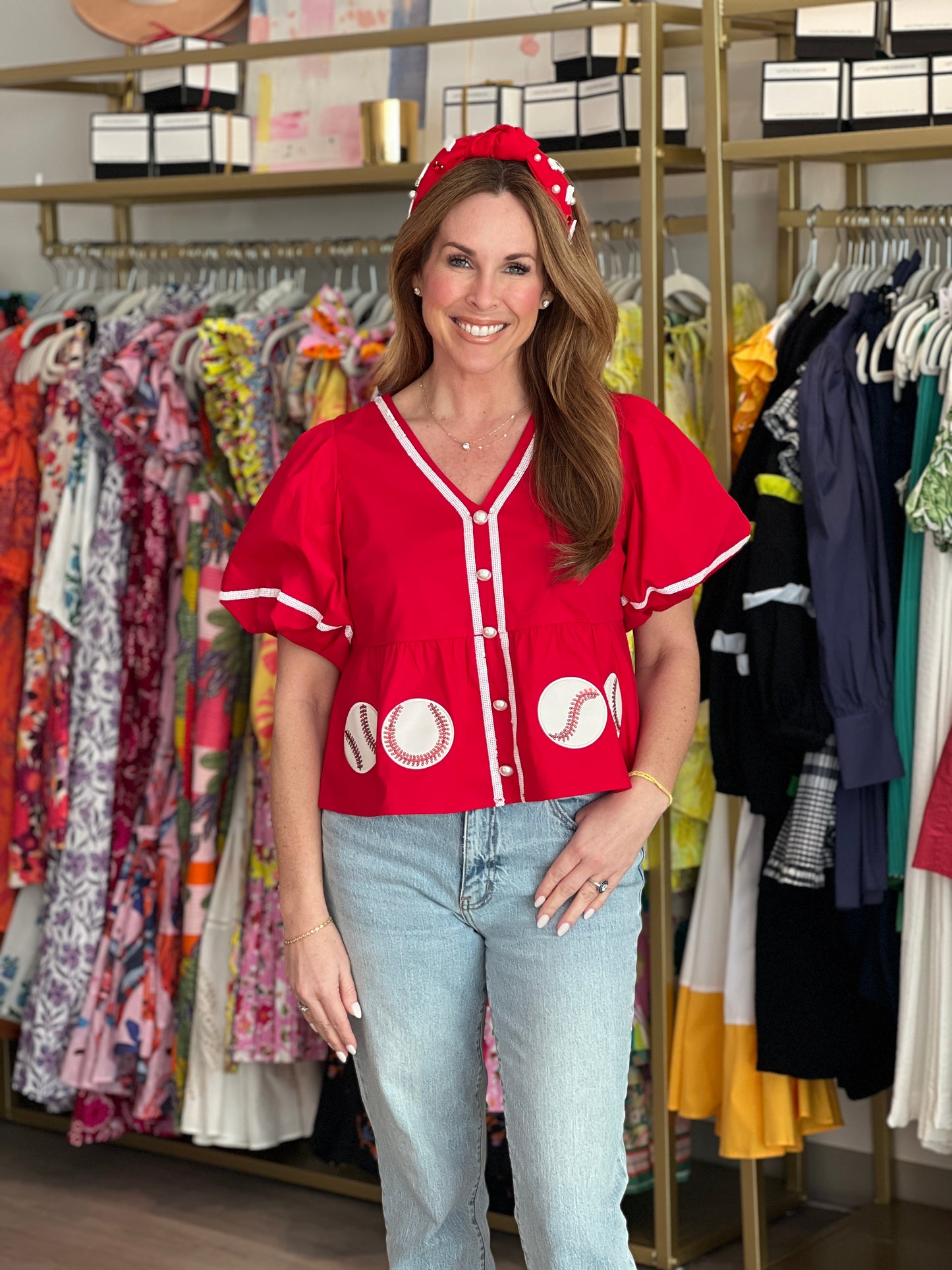 Red Baseball Top