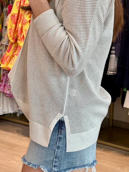 Summer V Neck Sweater in Oatmeal