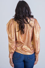Load image into Gallery viewer, Metallic Button Front Top
