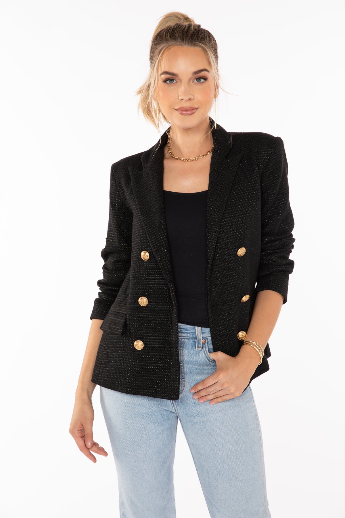 Cavalli Blazer in Black Tweed