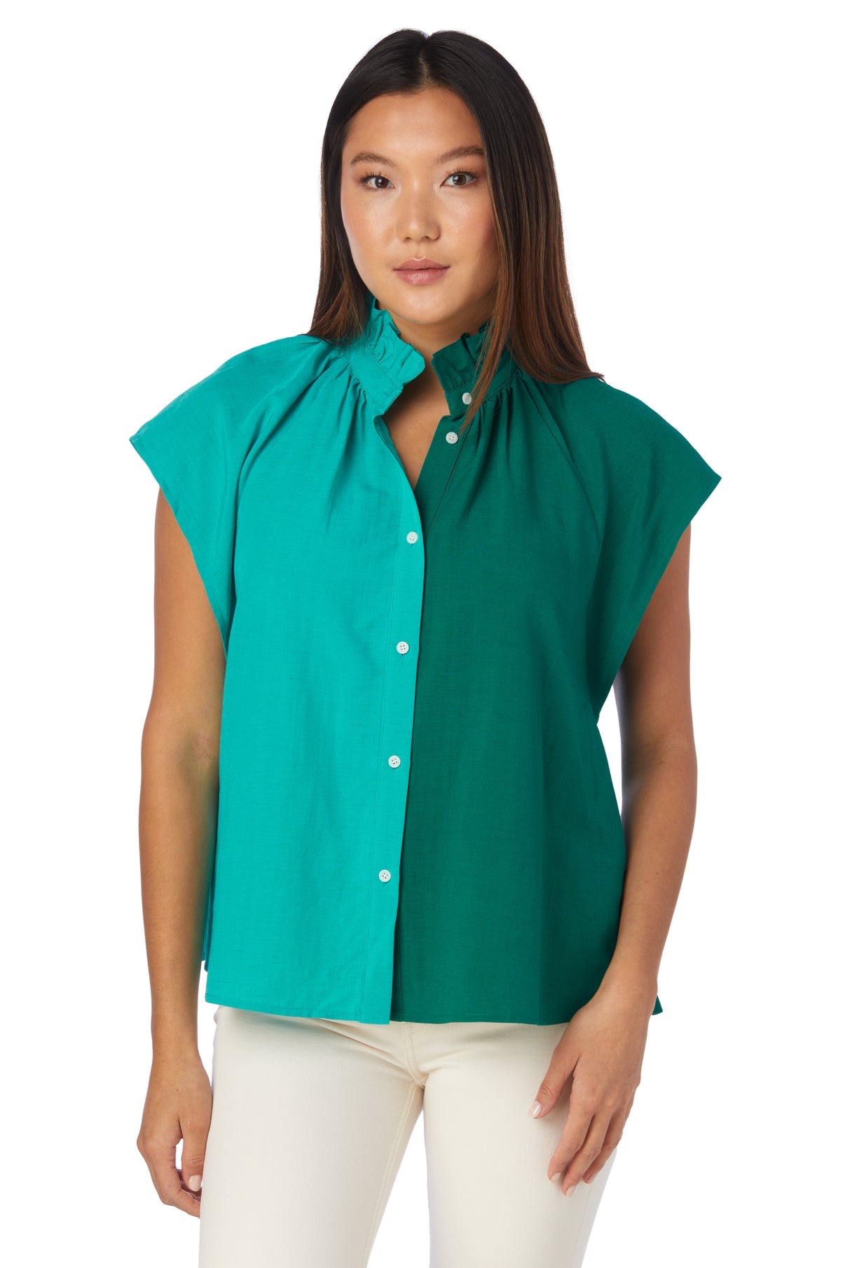 Billie Blouse in Turquoise/Teal