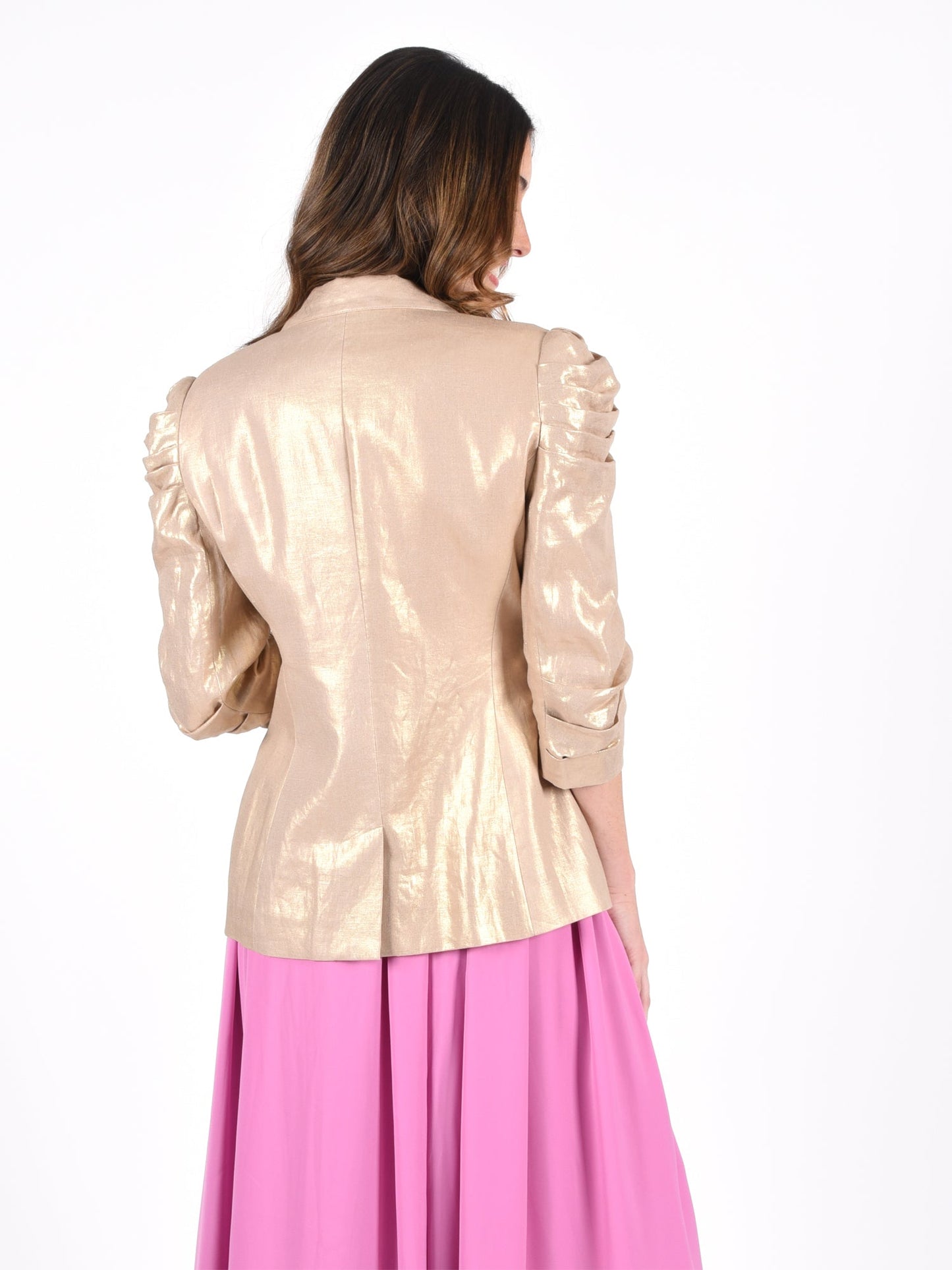 Bradshaw Blazer in Gold Linen