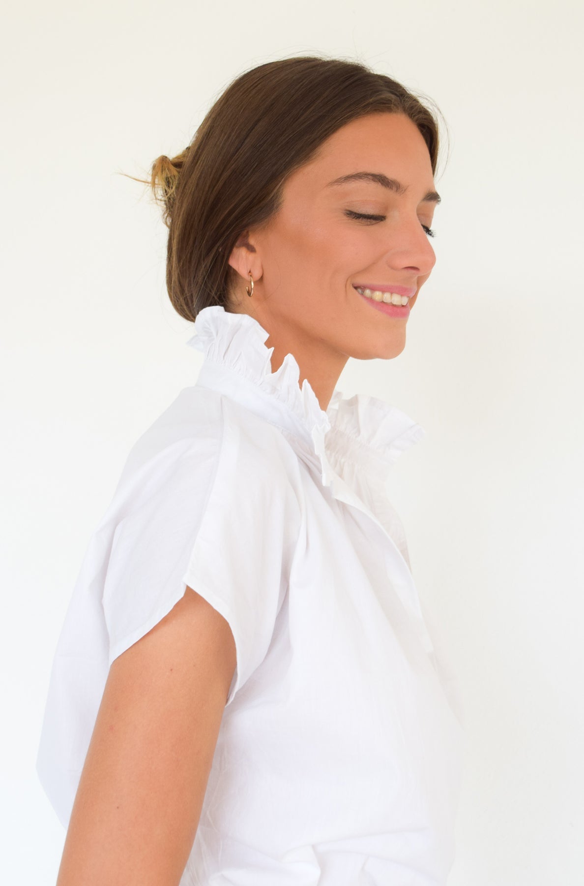 Vicki Short Sleeve Top in White