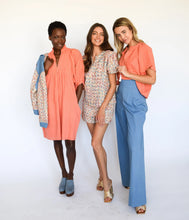 Load image into Gallery viewer, High Neck Top in Coral Swiss Dot
