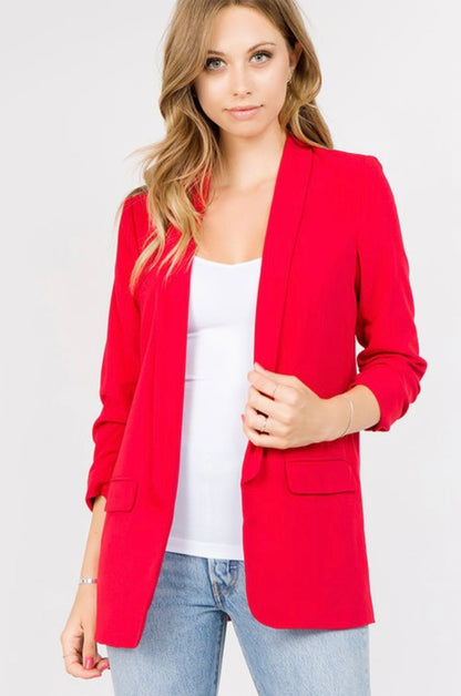 Red Boyfriend Blazer